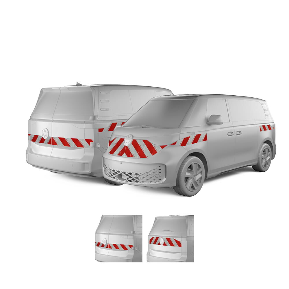 VW ID Buzz ab 2022 mit Variantenvorschau zwischen Hecktür und Heckklappe