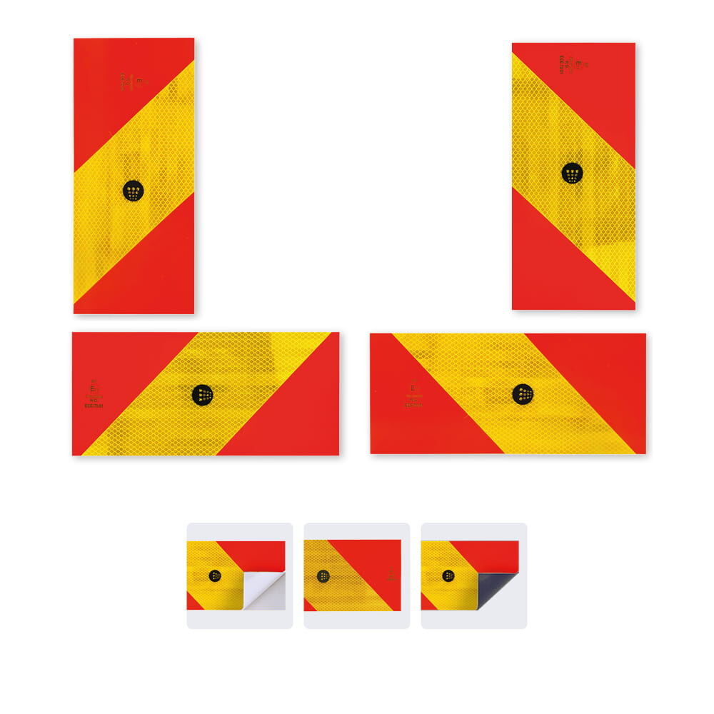 Reflexallen Heckwarntafel Viertelmarkierungen reflektierend fluoreszierend