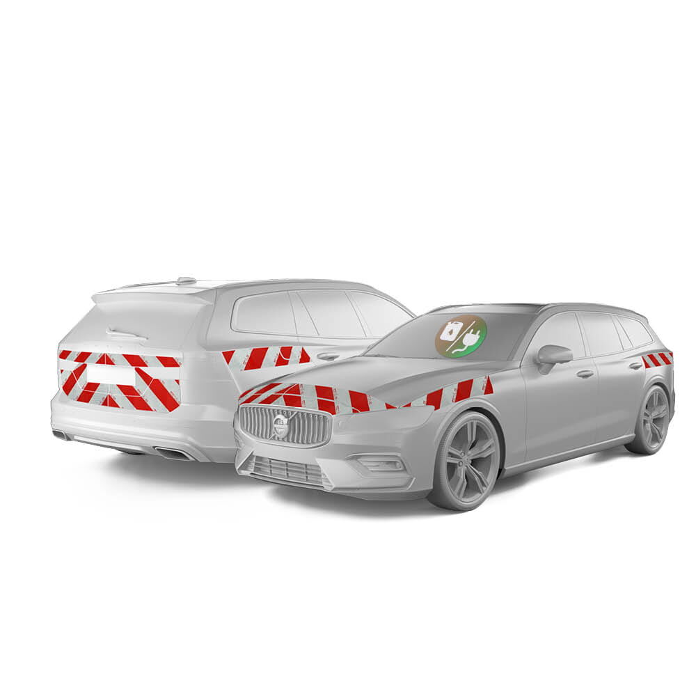 Volvo V60 Plug-in Hybrid mit Komplettwarnmarkierungssatz, Baujahr 2018