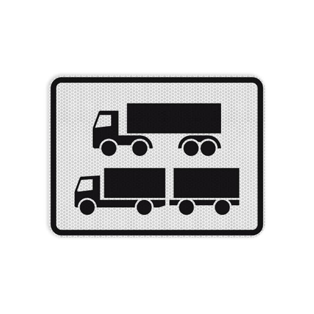 VZ 1048-15 Nur Sattelkraftfahrzeuge und Lastkraftwagen mit Anhänger VZ 1048-15 Nur Sattelkraftfahrzeuge und Lastkraftwagen mit Anhänger