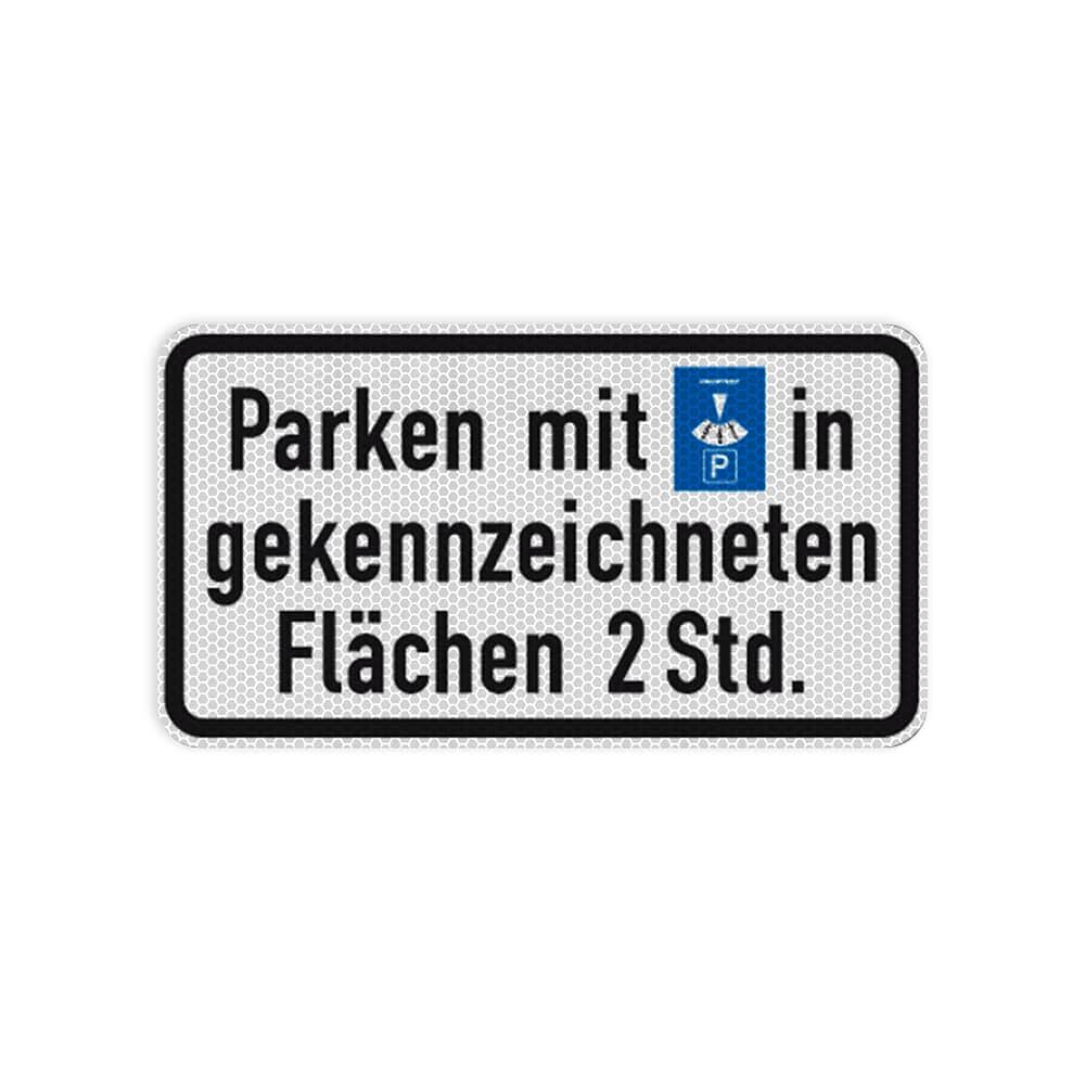 VZ 1040-33 Parken mit Parkscheibe in gekennzeichneten Flächen … Stunden