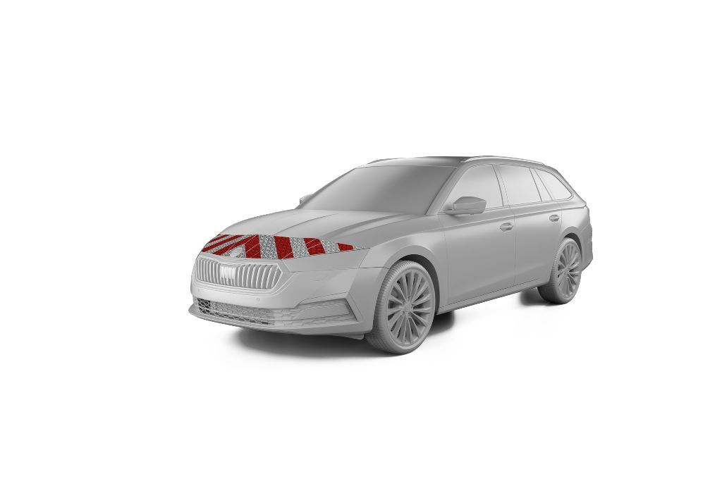 Skoda Octavia IV Combi Warnmarkierungssatz Frontmarkierung