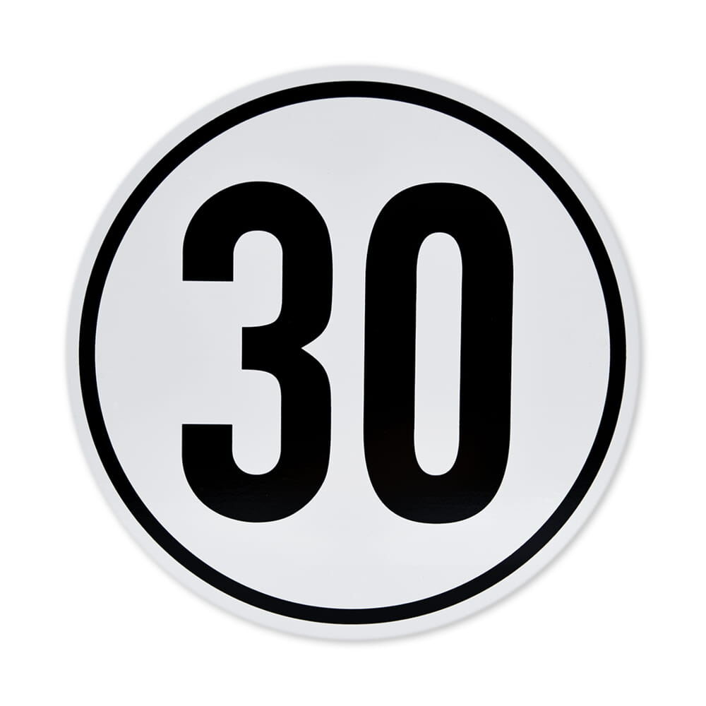 Geschwindigkeitsschild 30 km/h für Deutschland, Frontalansicht