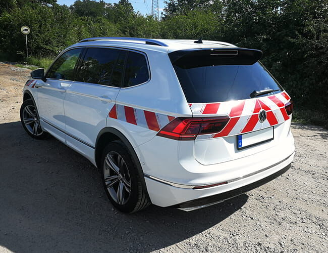  Kfz-Warnmarkierungsset Anwenderbeispiel BMW 3 Heck und Seiten