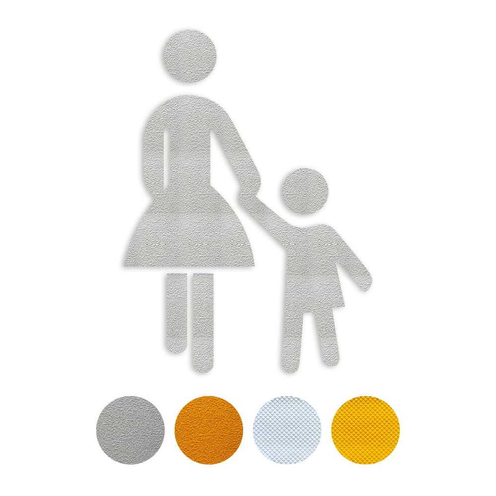 Selbstklebendes Fahrbahnpiktogramm "Gehweg", erhältlich in weiß und gelb, Verkehrsklasse P6 oder P7