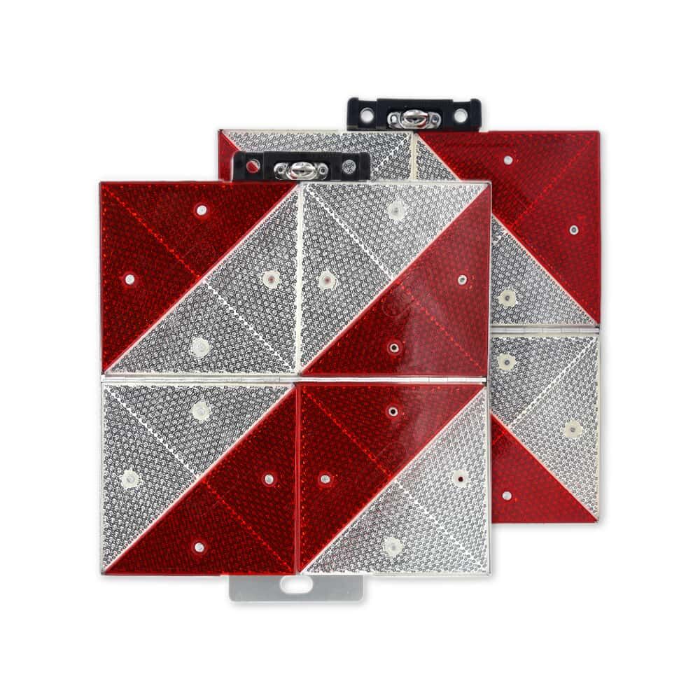 Zwei kleine Parkwarntafeln rot-weiß mit Prismareflexfolie, übereinander