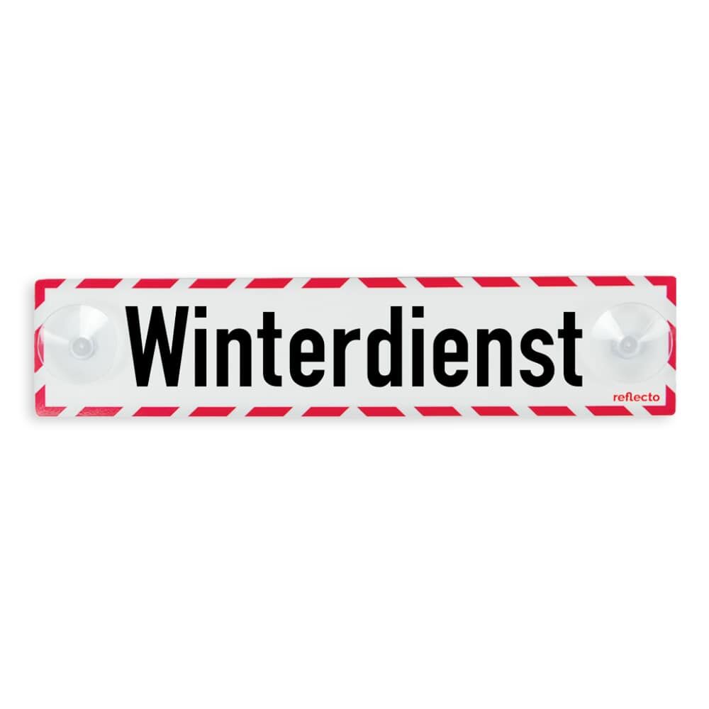 Reflecto Hinweisschild „Winterdienst“, mit Saugnäpfen zu einfachen Montage