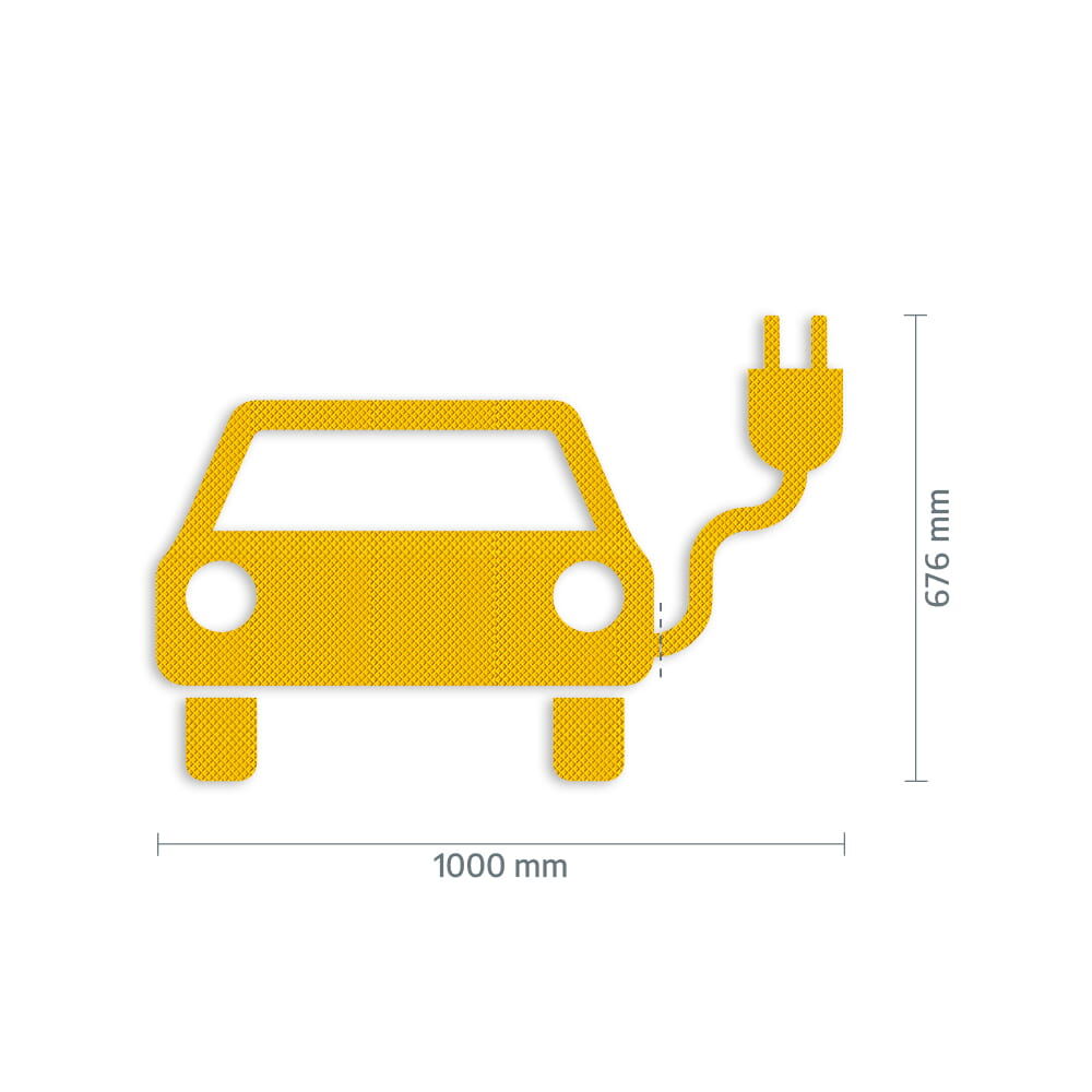 Maßgrafik des Piktogramms, Breite 1000 mm, Höhe 676 mm Verkehrsklasse P7 in gelb