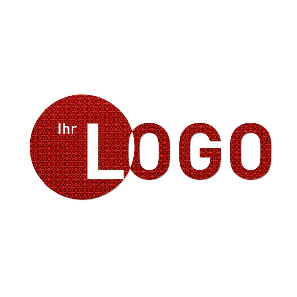 Retroreflektierender roter LOGO-Schriftzug aus ORALITE VC 104 Konturmarkierung