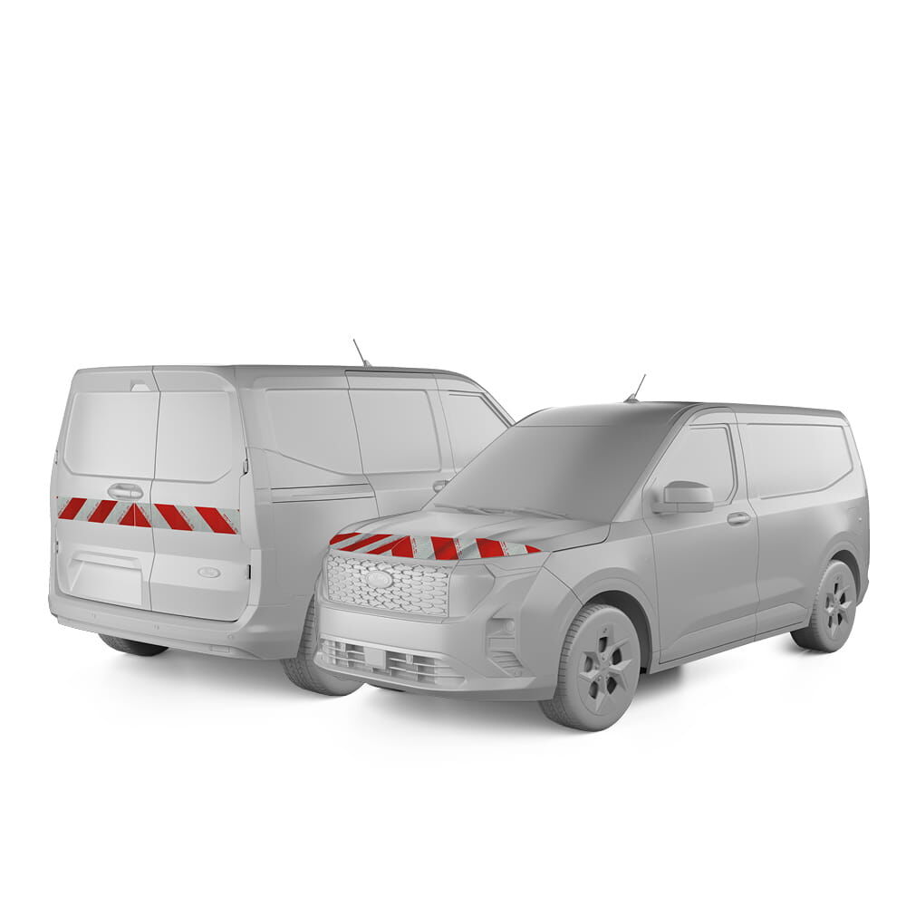 Ford Transit Courier mit Front- und Heckwarnmarkierung, Baujahr 2023