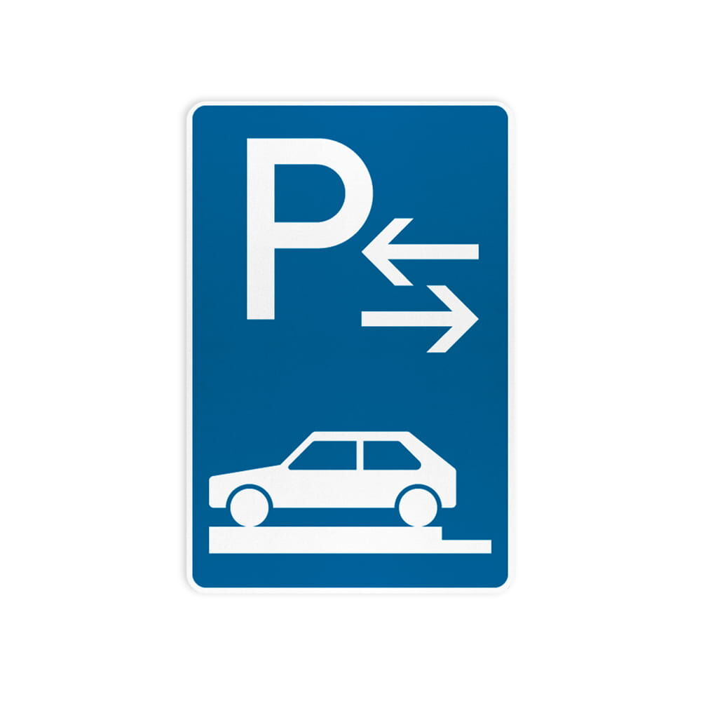 VZ 315-83 Parken auf Gehwegen, ganz quer zur Fahrtrichtung links, Mitte VZ 315-83 Parken auf Gehwegen, ganz quer zur Fahrtrichtung links, Mitte