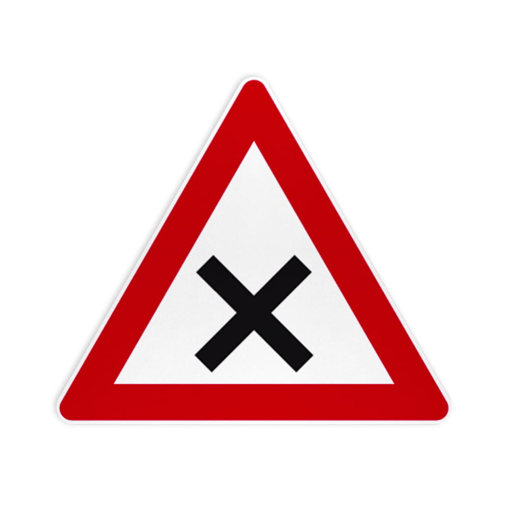 VZ 102 Kreuzung oder Einmündung mit Vorfahrt von rechts VZ 102 Kreuzung oder Einmündung mit Vorfahrt von rechts