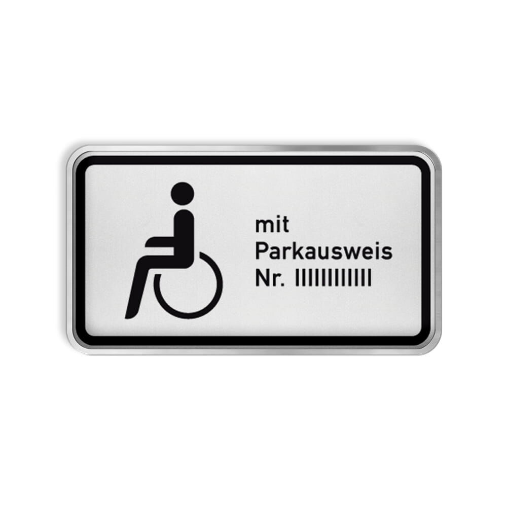 VZ 1020-11 Schwerbehinderte mit Parkausweis Nr. … frei VZ 1020-11 Schwerbehinderte mit Parkausweis Nr. … frei