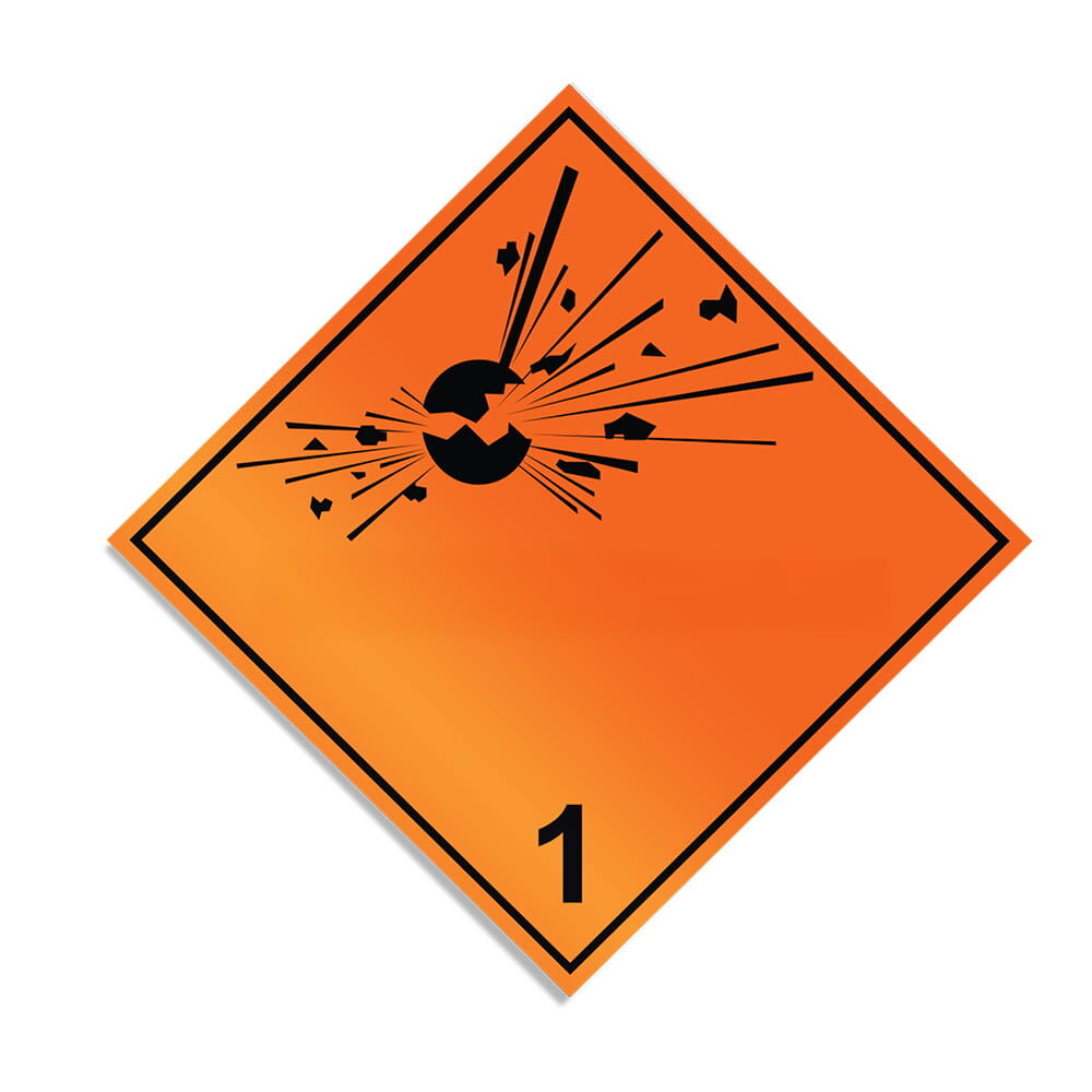 ADR Gefahrzettel Klasse 1 Explosive Stoffe und Gegenstände