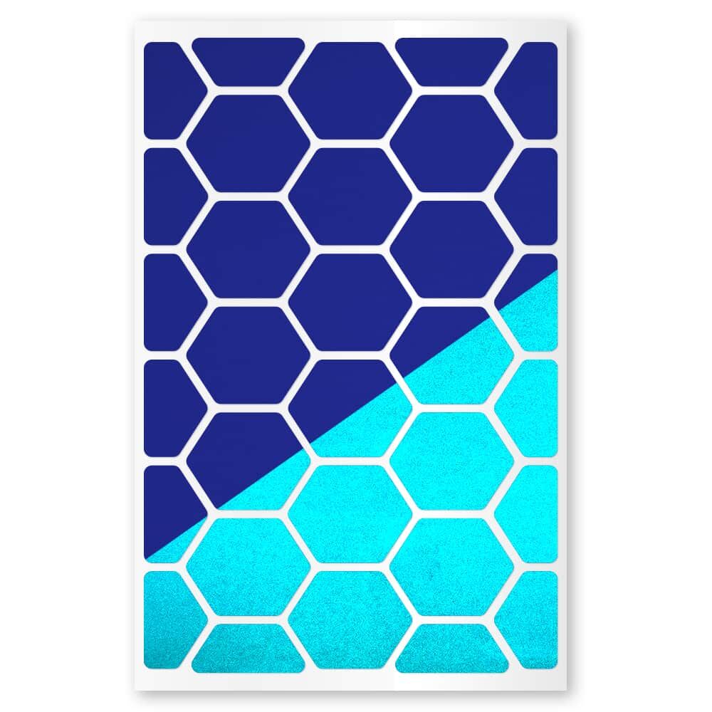 Reflexsticker Light Waben in Blau auf Stickerbogen