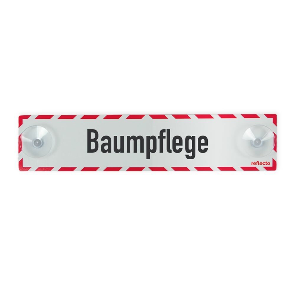 Hinweisschild Baumpflege mit Saugnäpfen 90 x 400 mm