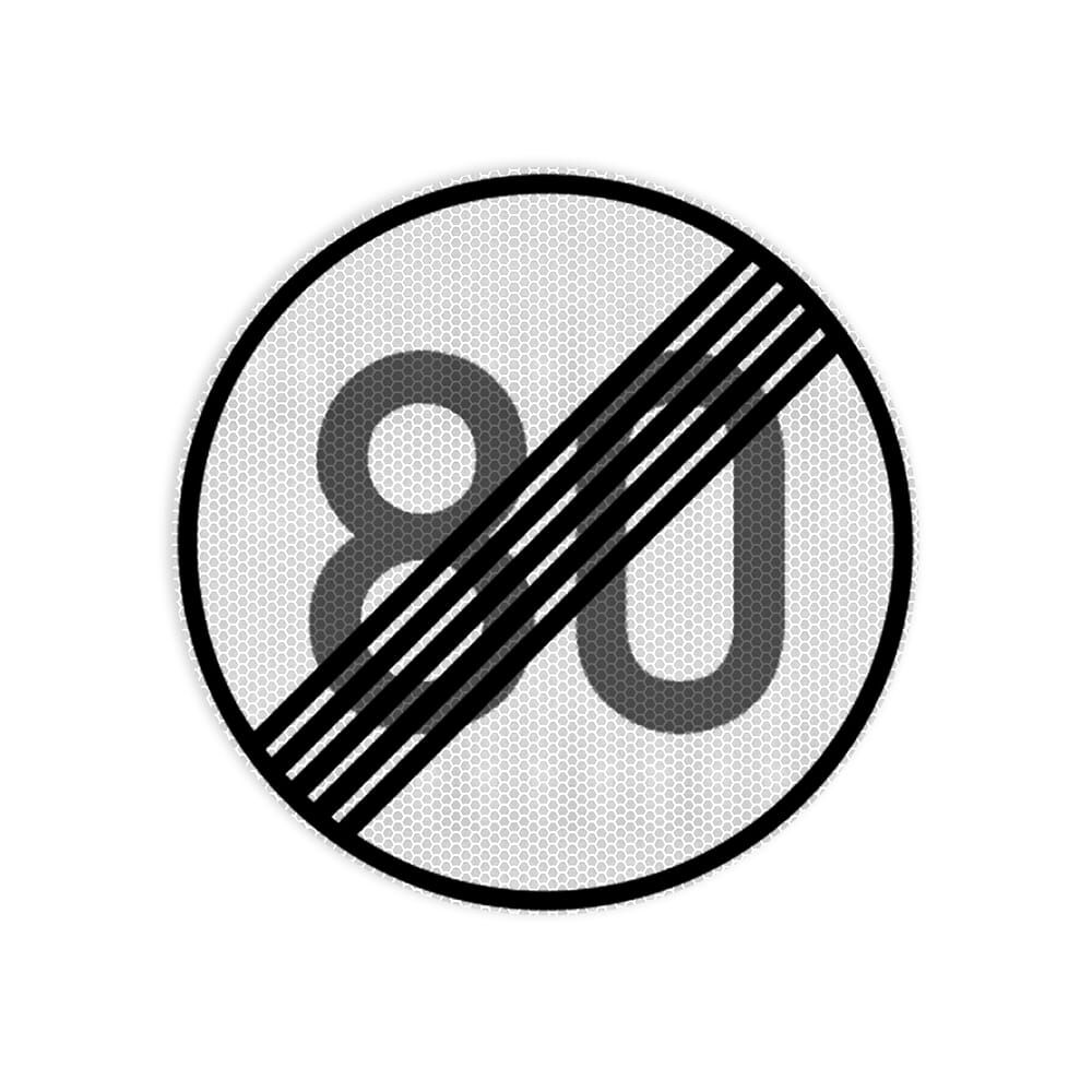 VZ 278-80 Ende der zulässigen Höchstgeschwindigkeit 80 km/h VZ 278-80 Ende der zulässigen Höchstgeschwindigkeit 80 km/h