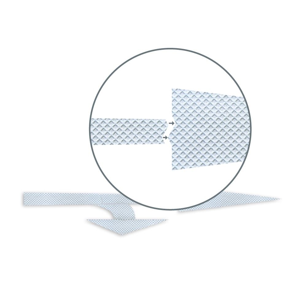 Vergrößerter Ausschnitt zeigt präzise Passform der Einzelteile des Richtungspfeils