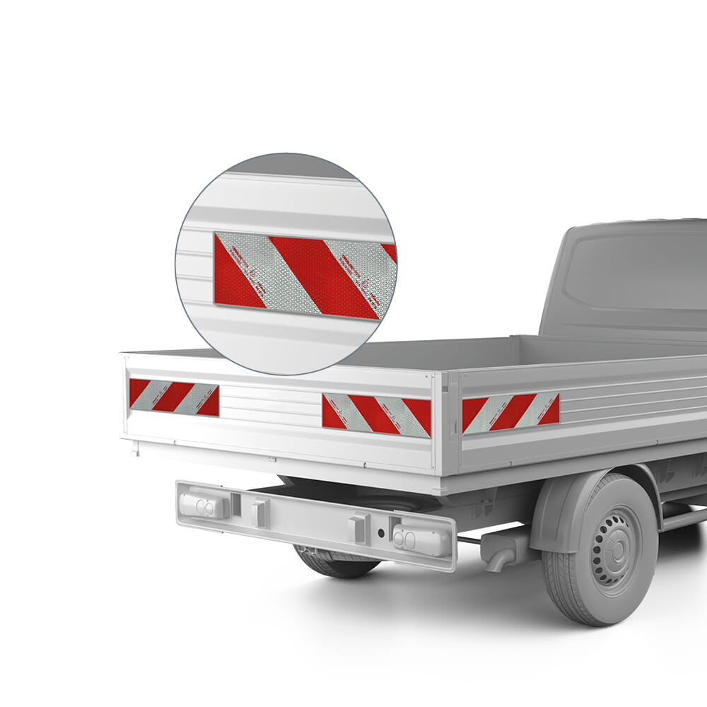 Piaggio Porter NP6 und NP-E Warnmarkierung ab 2021 Komplettsatz Variante 2
