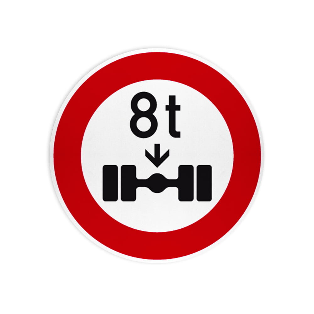 VZ 263 Verbot für Fahrzeuge über angegebene tatsächliche Achslast VZ 263 Verbot für Fahrzeuge über angegebene tatsächliche Achslast