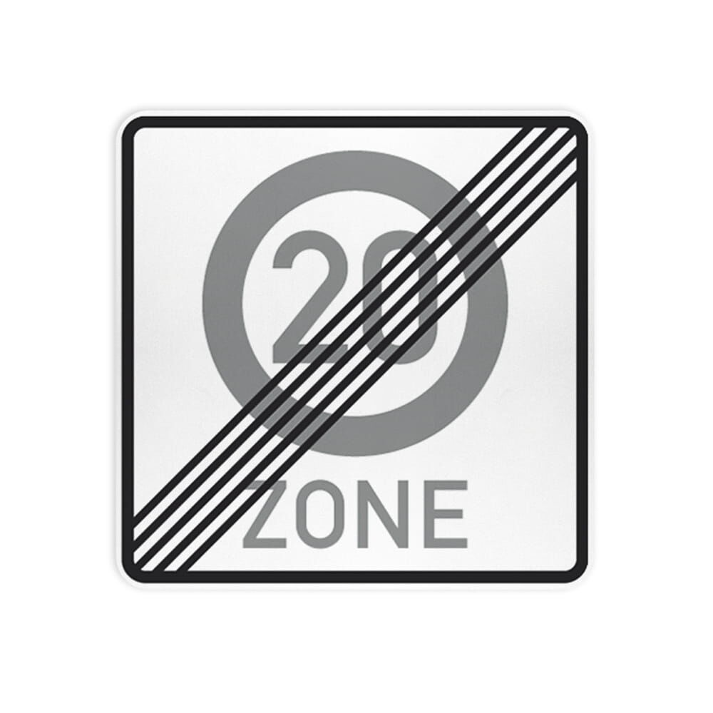 VZ 274.2-20 Ende einer Tempo 20-Zone VZ 274.2-20 Ende einer Tempo 20-Zone
