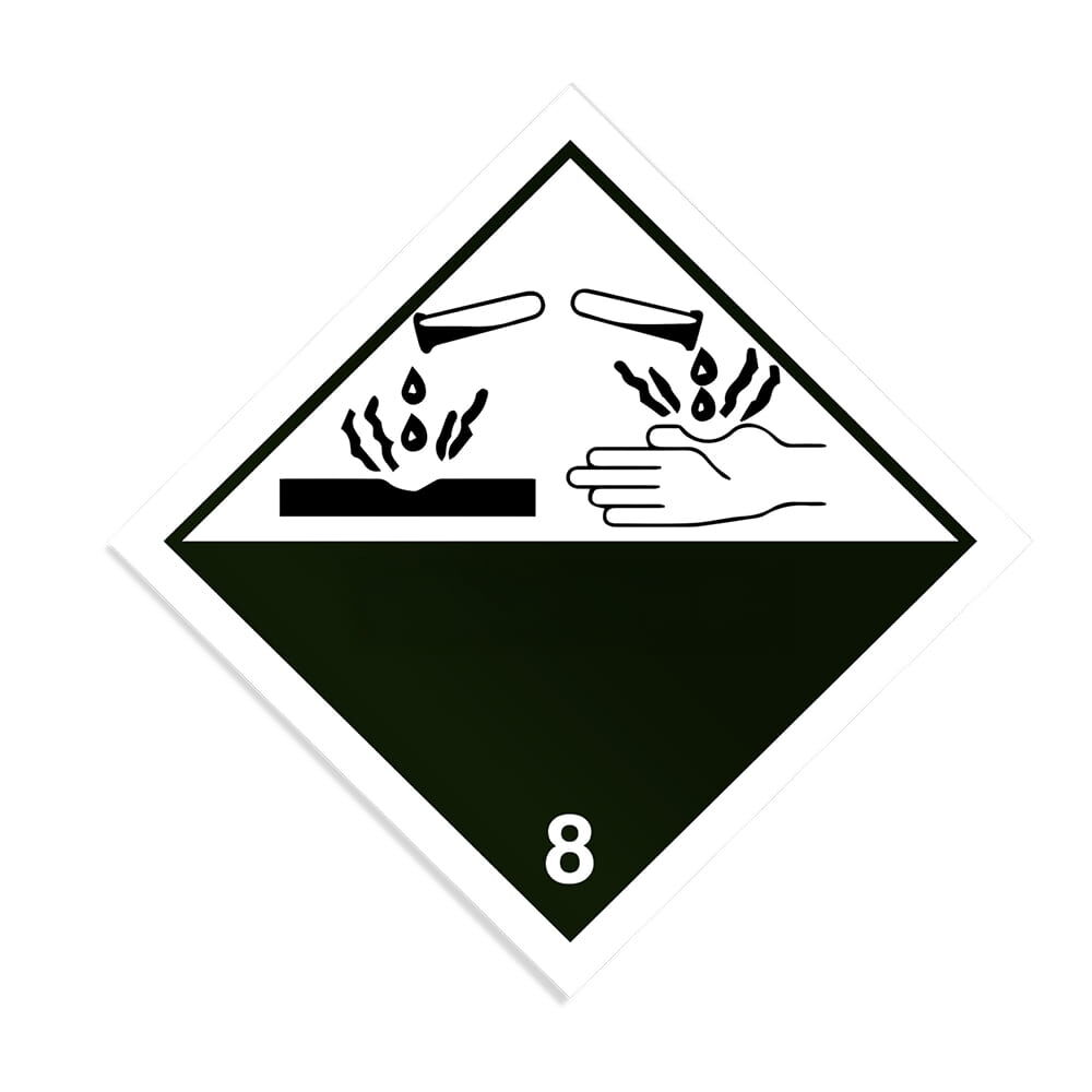 ADR Gefahrzettel Klasse 8 Ätzende Stoffe
