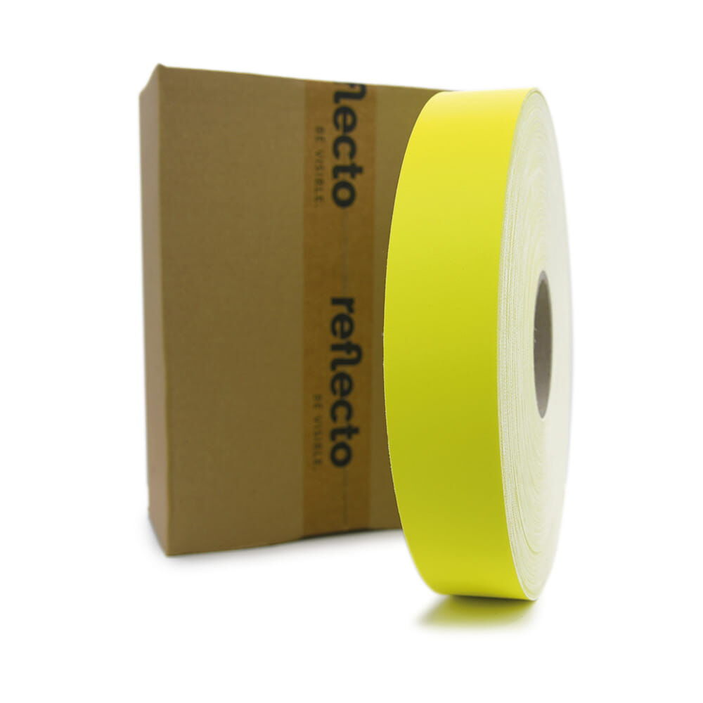 100 m Rolle 3M Scotchlite 8987, gelb, vor reflecto-Kartonverpackung. Rollenbreite 50,8 mm
