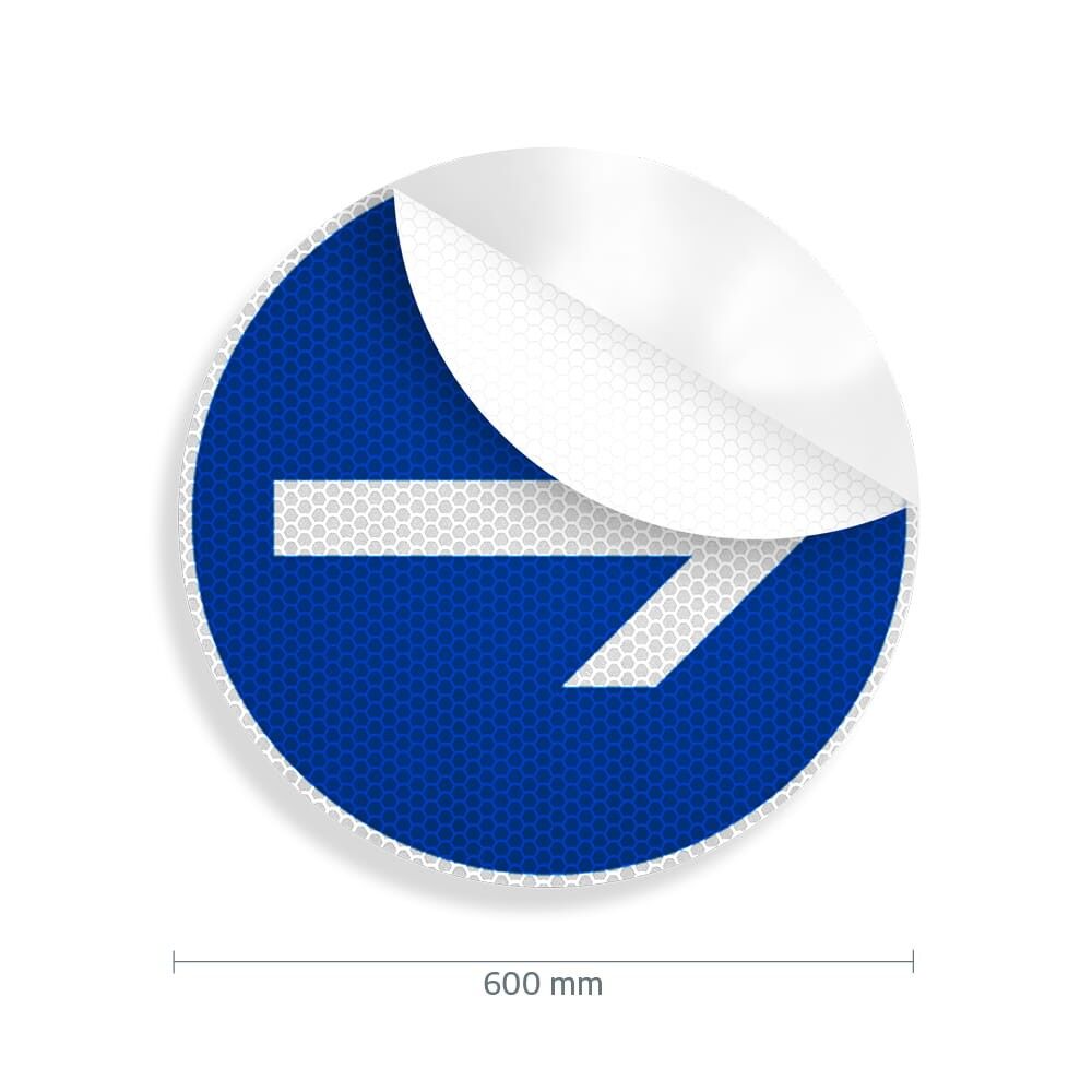 VZ 211 Vorgeschriebene Fahrtrichtung hier rechts RA 2 Ø 600 mm Aufkleber