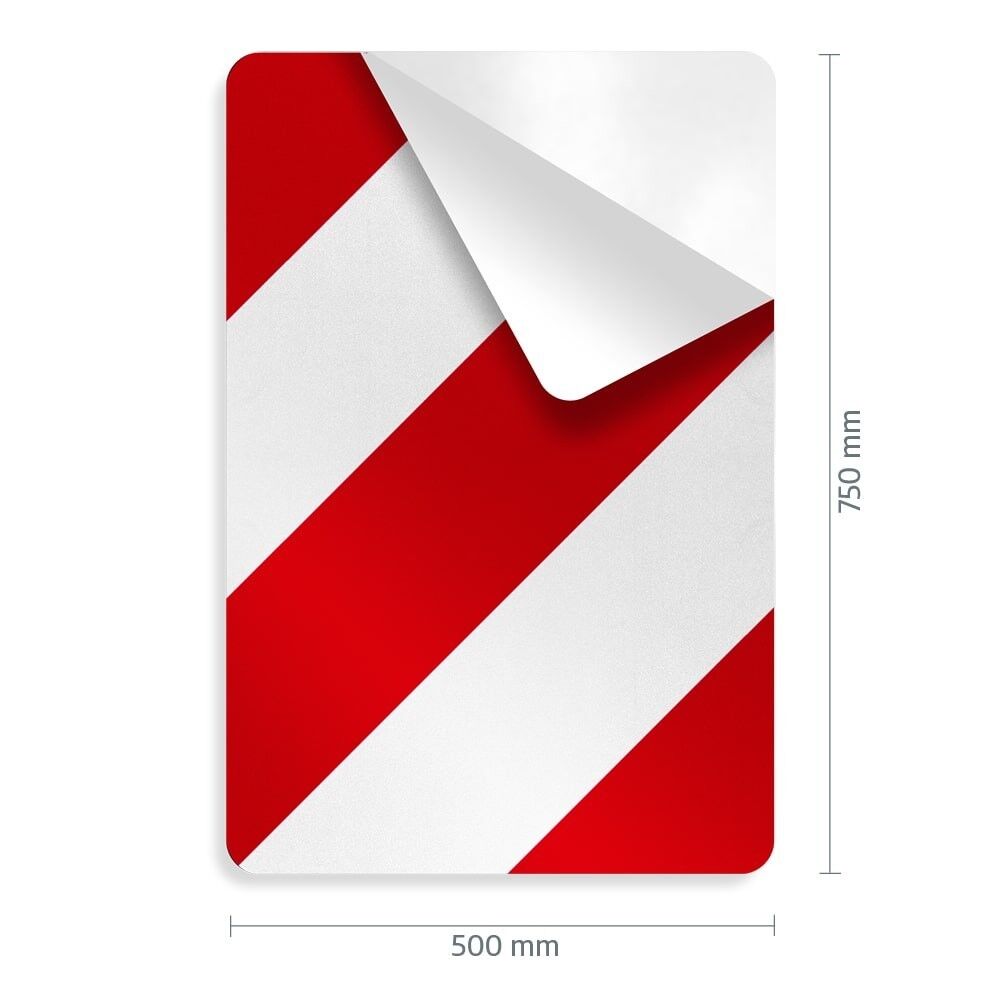 Leitplatte VZ 626-10 rechts mit Maßangabe 500 x 750 mm