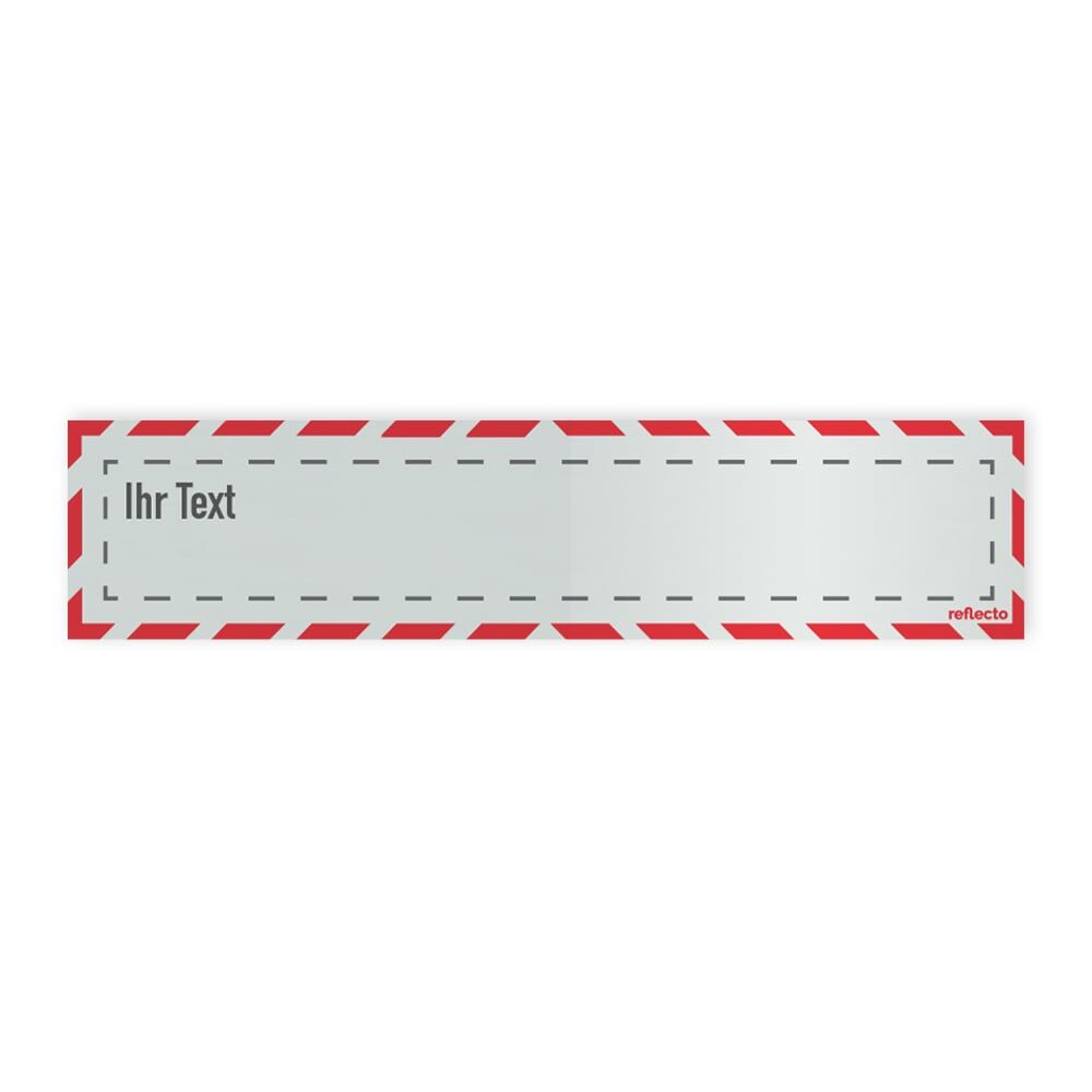 Reflecto Hinweisschild „Wunschtext“, mit weiß-rotem Rahmen