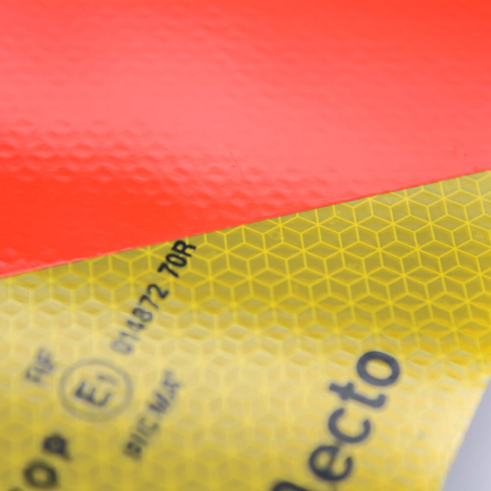 Heckwarntafel Aluminium mit E-Prüfzeichen, ECE 70.01