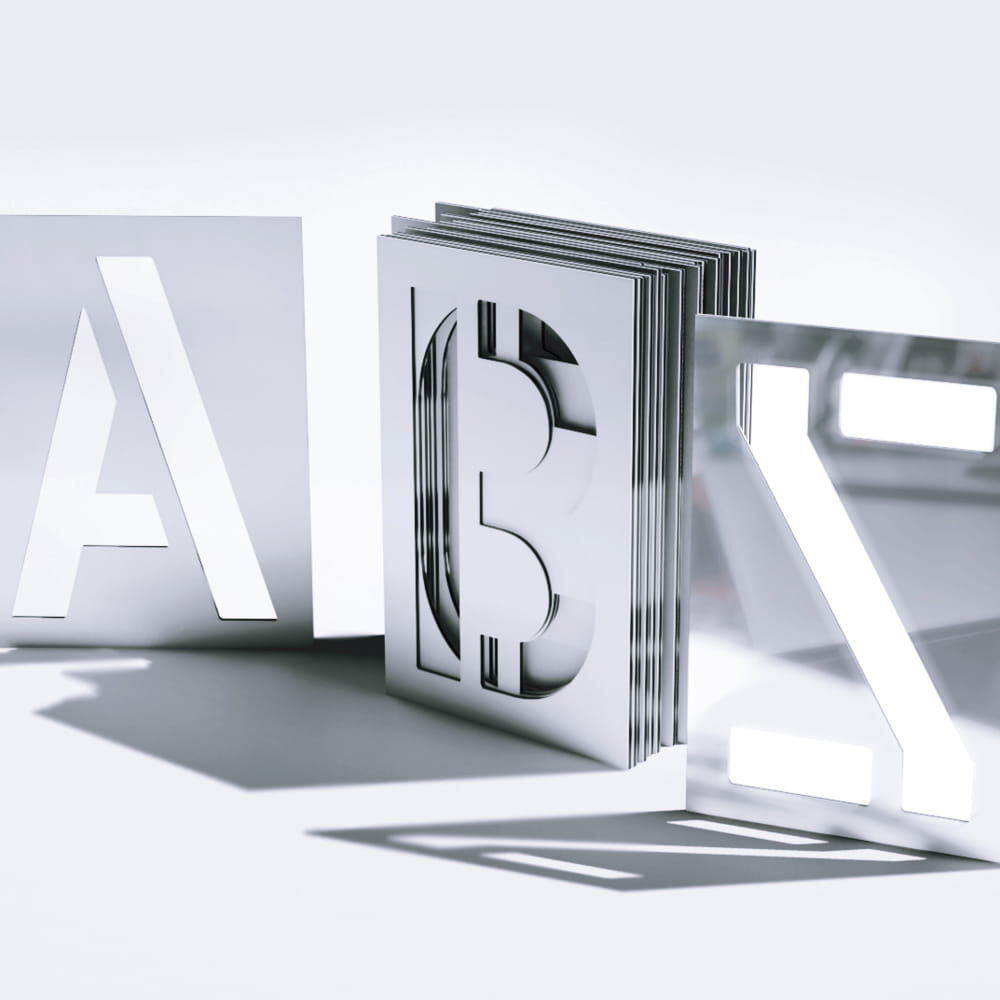 Gestapeltes Schablonen-Set: Buchstaben A und Z freistehend