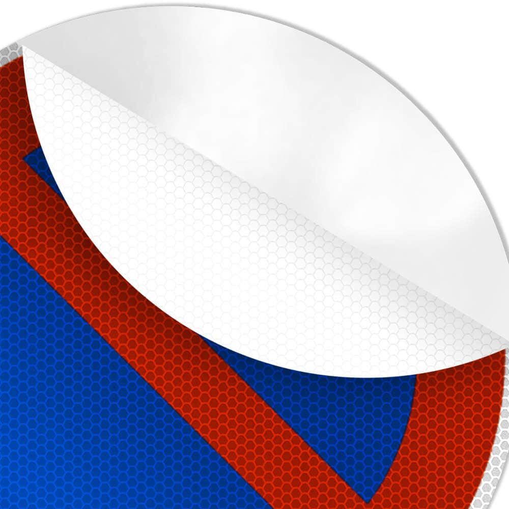 Detail: abziehbare Reflexfolie am Rand des Schilds „eingeschränktes Haltverbot“