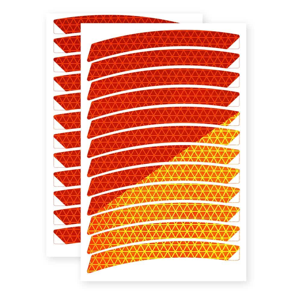 Felgensticker Neon 18 Zoll in Fluor-Orange auf Stickerbogen