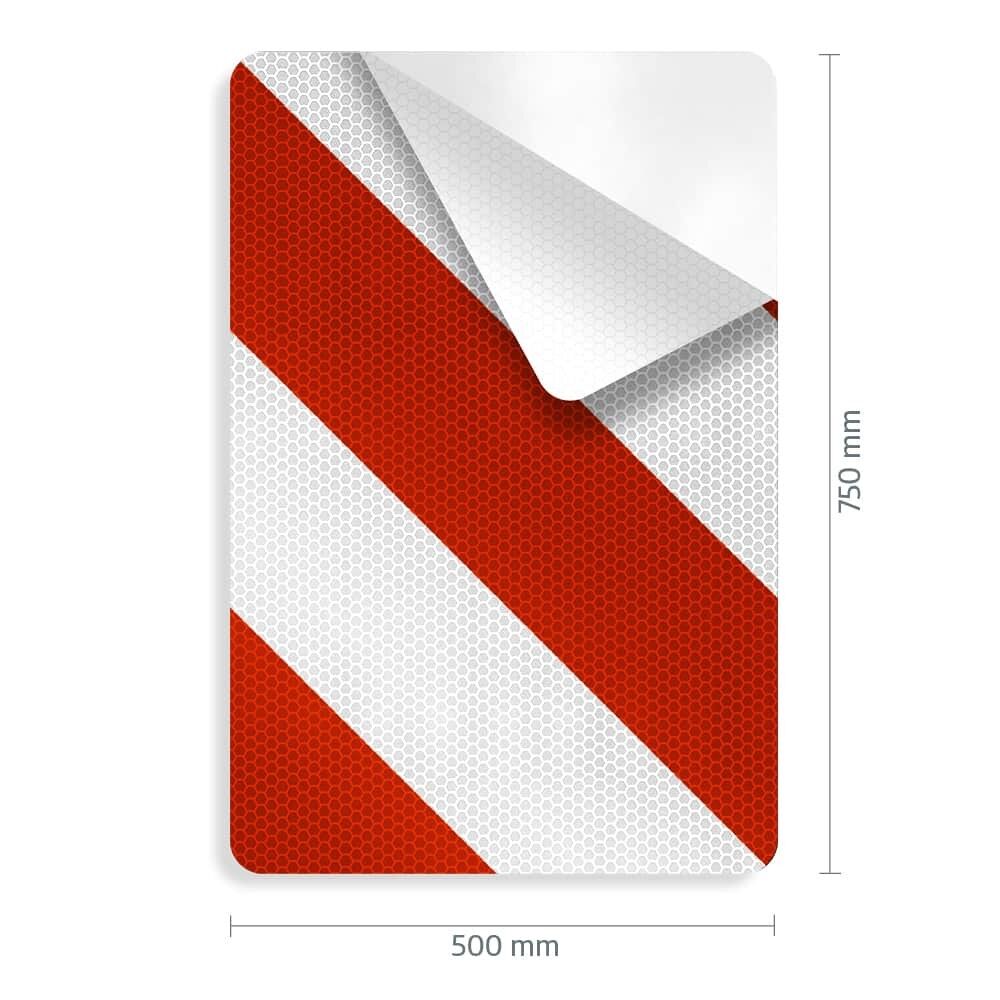 Leitplatte VZ 626-20 links, mit Maßangabe 500 x 750 mm