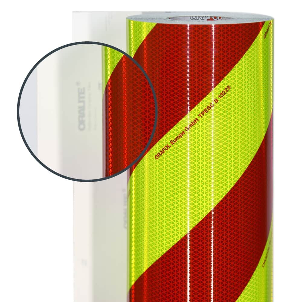 VC 612 Rolle, Rückseiten-Detail zeigt Bedruckung und Reflexeffekt