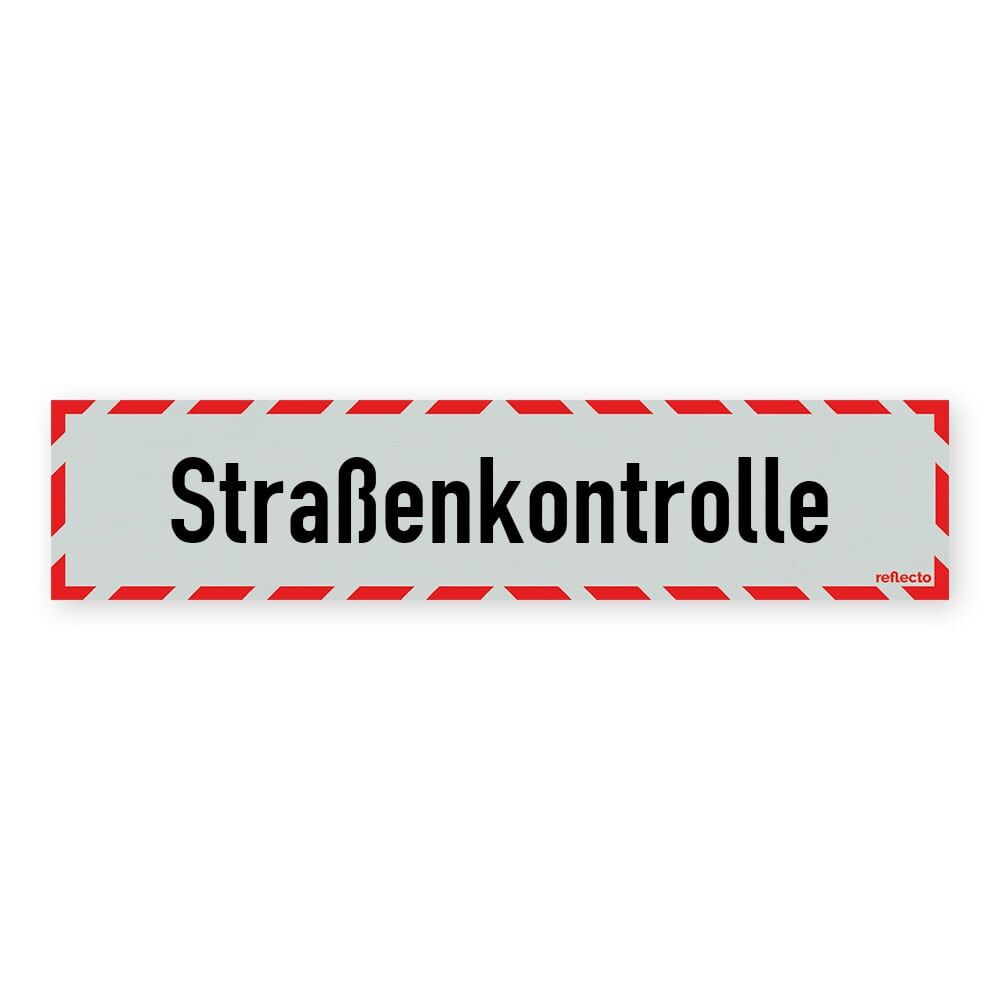 Reflecto Hinweisschild „Straßenkontrolle“, mit weiß-rotem Rahmen