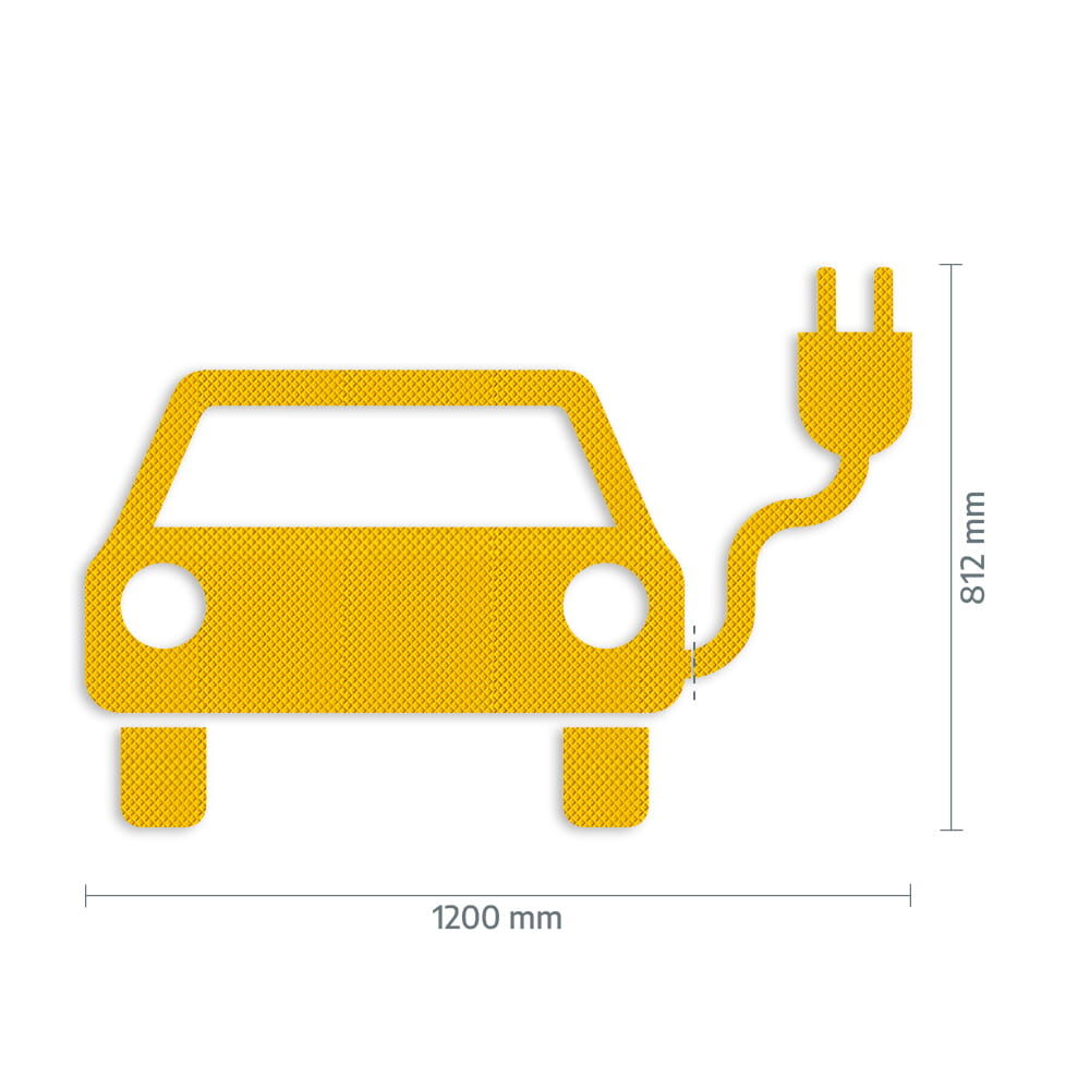 Maßgrafik des Piktogramms, Breite 1200 mm, Höhe 812 mm Verkehrsklasse P7 in gelb