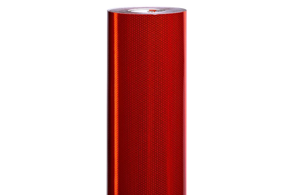 Rote ORALITE 5930M-Rolle (610 mm), frontale Ansicht der Reflexfolie