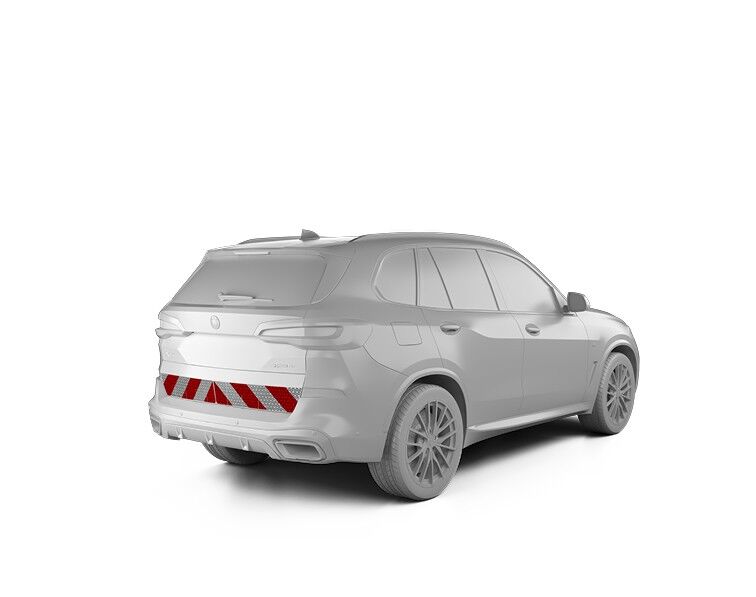 BMW X5 G05 mit Heckwarnmarkierung, Baujahr 2018
