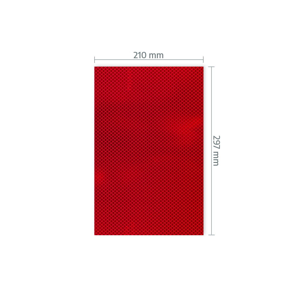 A4-Zuschnitt Orafol 6910 mit Maßangabe 210 × 297 mm