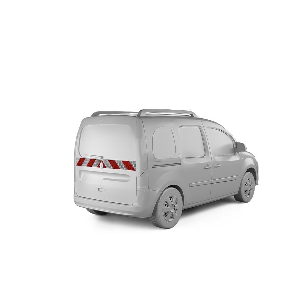 Renault Kangoo II Rapid mit Heckklappe, ausgestattet mit Heckwarnmarkierung, Baujahr 2013