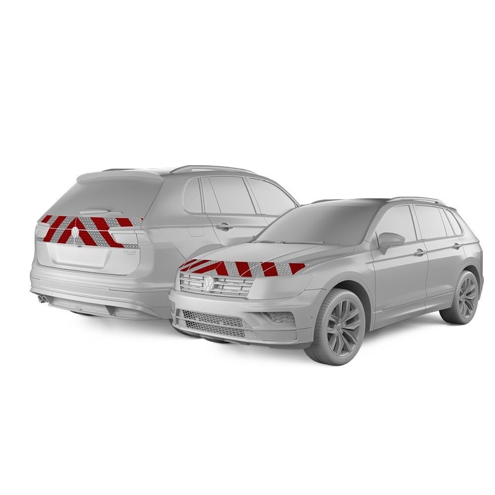 VW Tiguan mit Front- und Heckwarnmarkierung, Baujahr 2016
