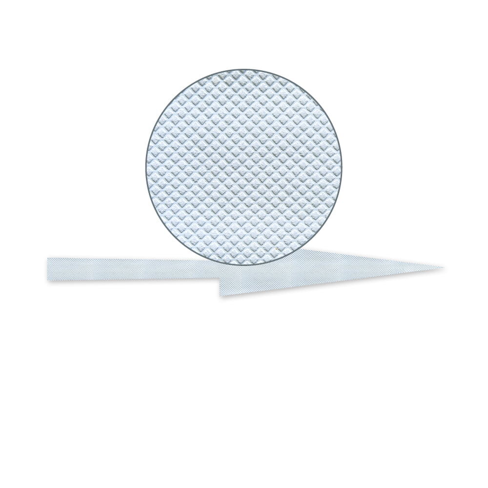 Pfeil "Geradeaus" für Fahrradwege, in A380 mit Detaillupe der weißen Materialstruktur