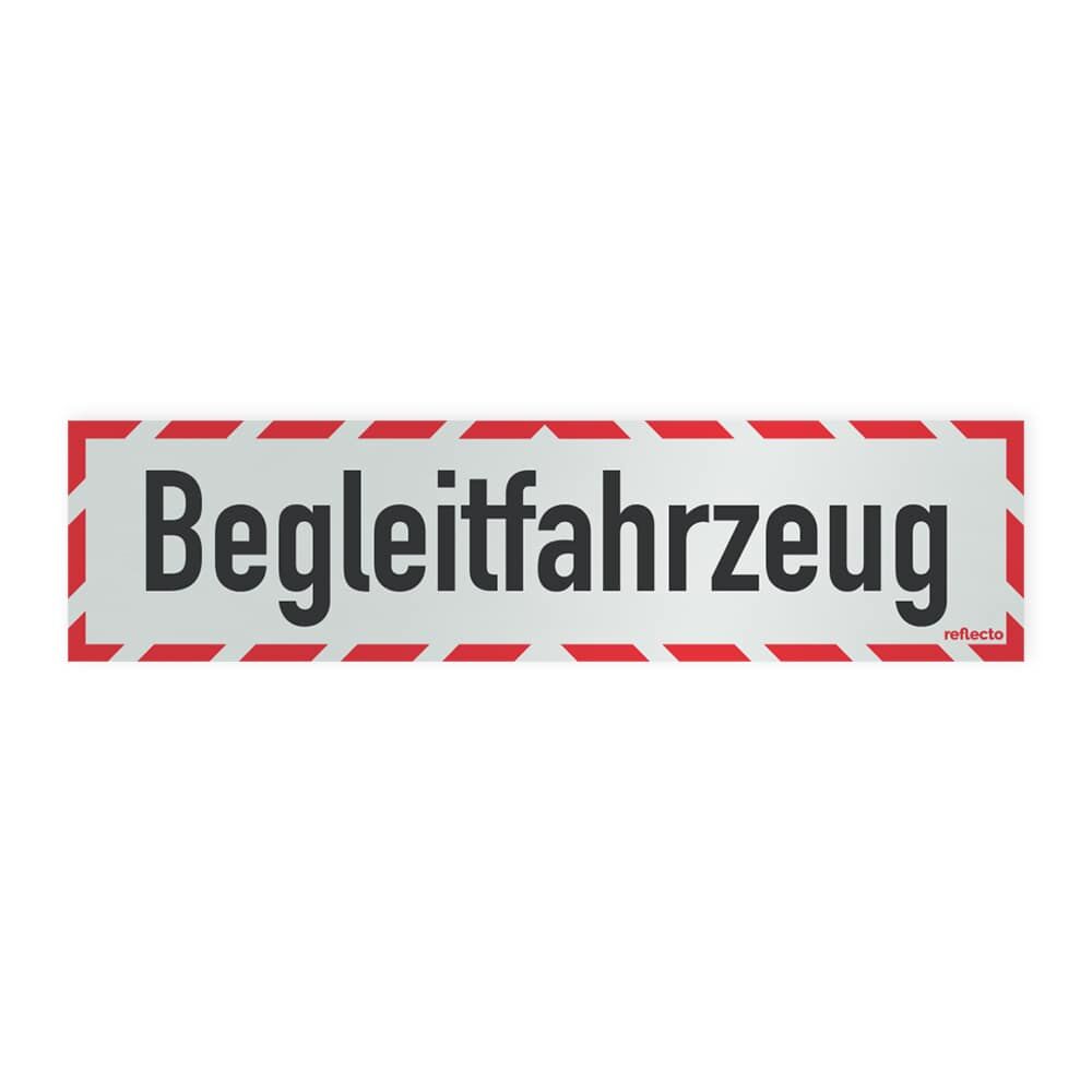 Hinweisschild Begleitfahrzeug