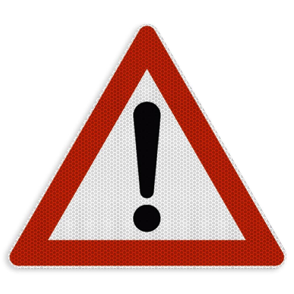 Verkehrszeichen 101 Gefahrstelle, RA2-Reflexfolie