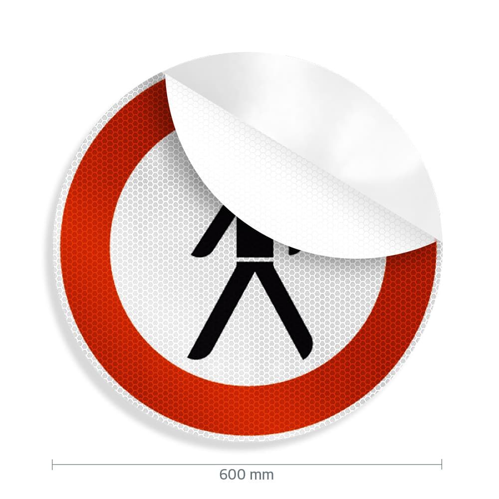 „Verbot für Fußgänger“ mit abziehbarer Folie, Ø 600 mm