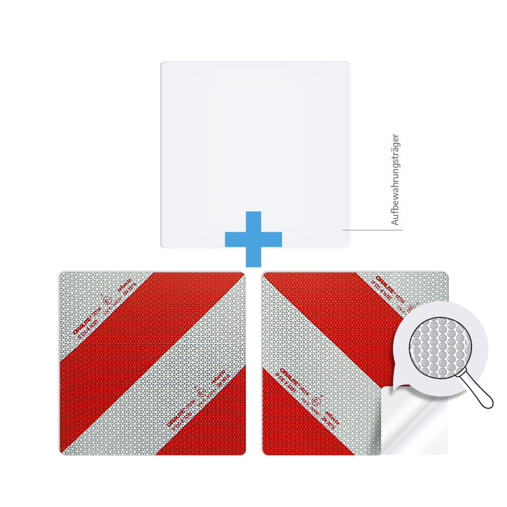 Set aus 2 Warnmarkierungszuschnitte 564 x 141 mm inkl. Aufbewahrungsträger, selbsthaftend