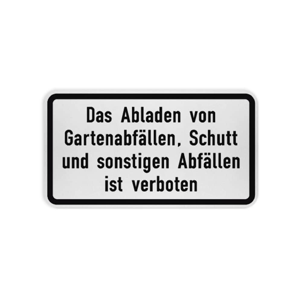 VZ 2503 Das Abladen von Gartenabfällen, Schutt und sonstigen Abfällen ist verboten
