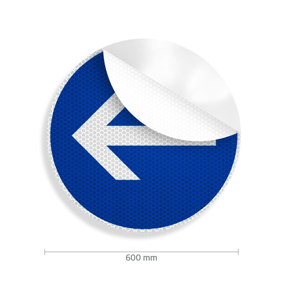 VZ 211-10 Vorgeschriebene Fahrtrichtung hier links RA 2 Ø 600 mm Aufkleber